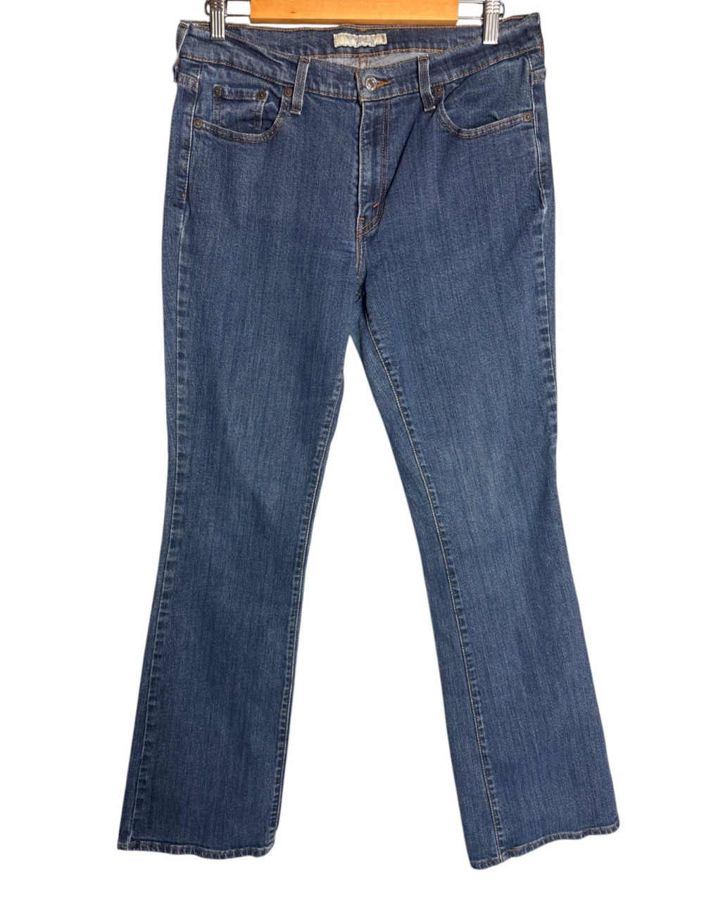 Levi's 515 Women's Size 12 Long Bootcut Jeans Medium Dark Wash Stretch Denim